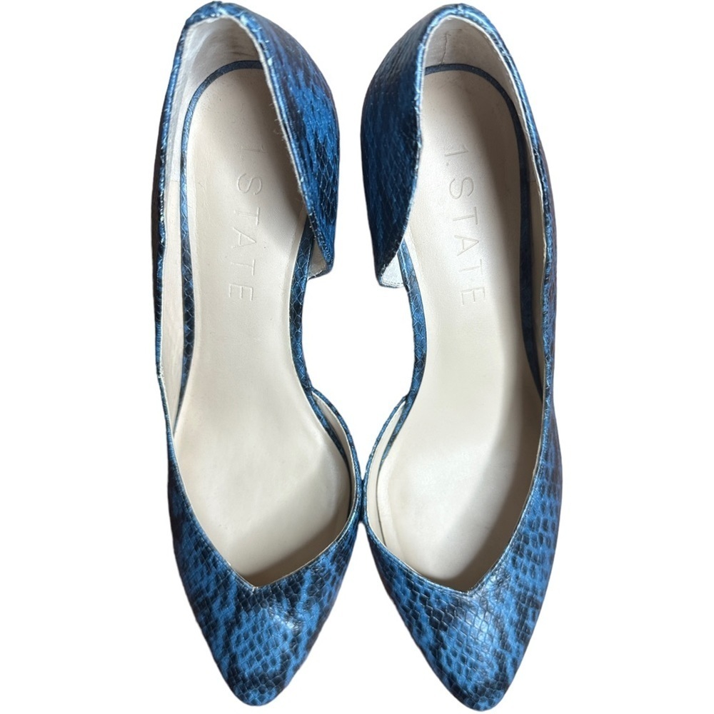 1. State Leather Snake Embossed d’Orsay Wedge Melman Pumps 8 1/2 - Picture 1 of 10